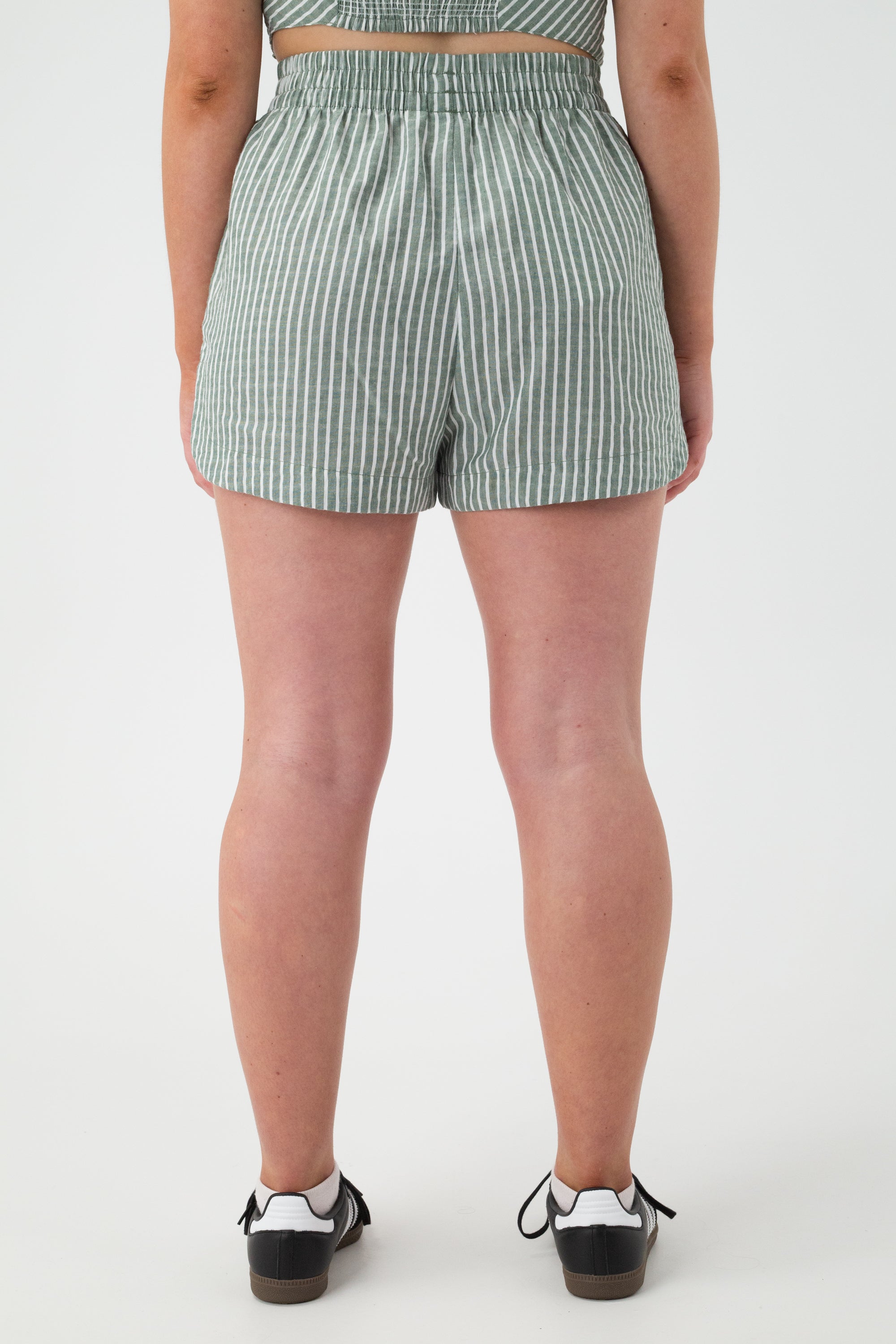 Green and white striped on sale shorts