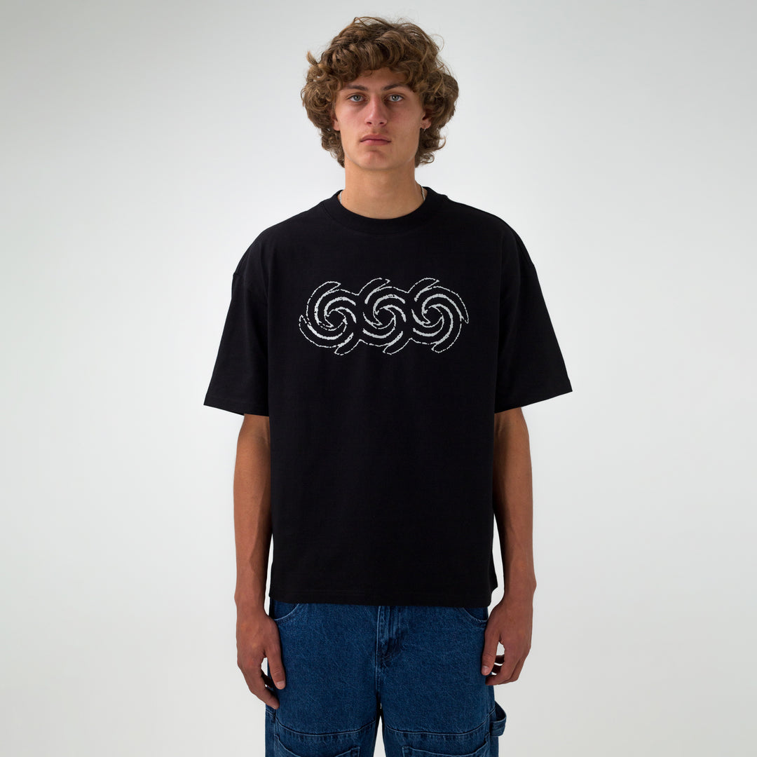 Greenroom Triple Swirl Tee Black